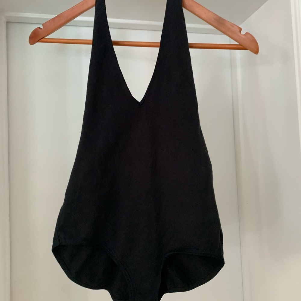 Halter open back bodysuit